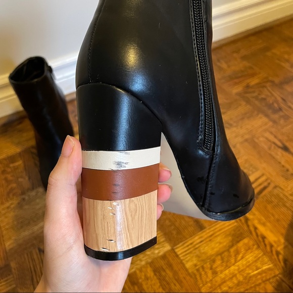 Heeled Leather Chunky Boots - Picture 5 of 9